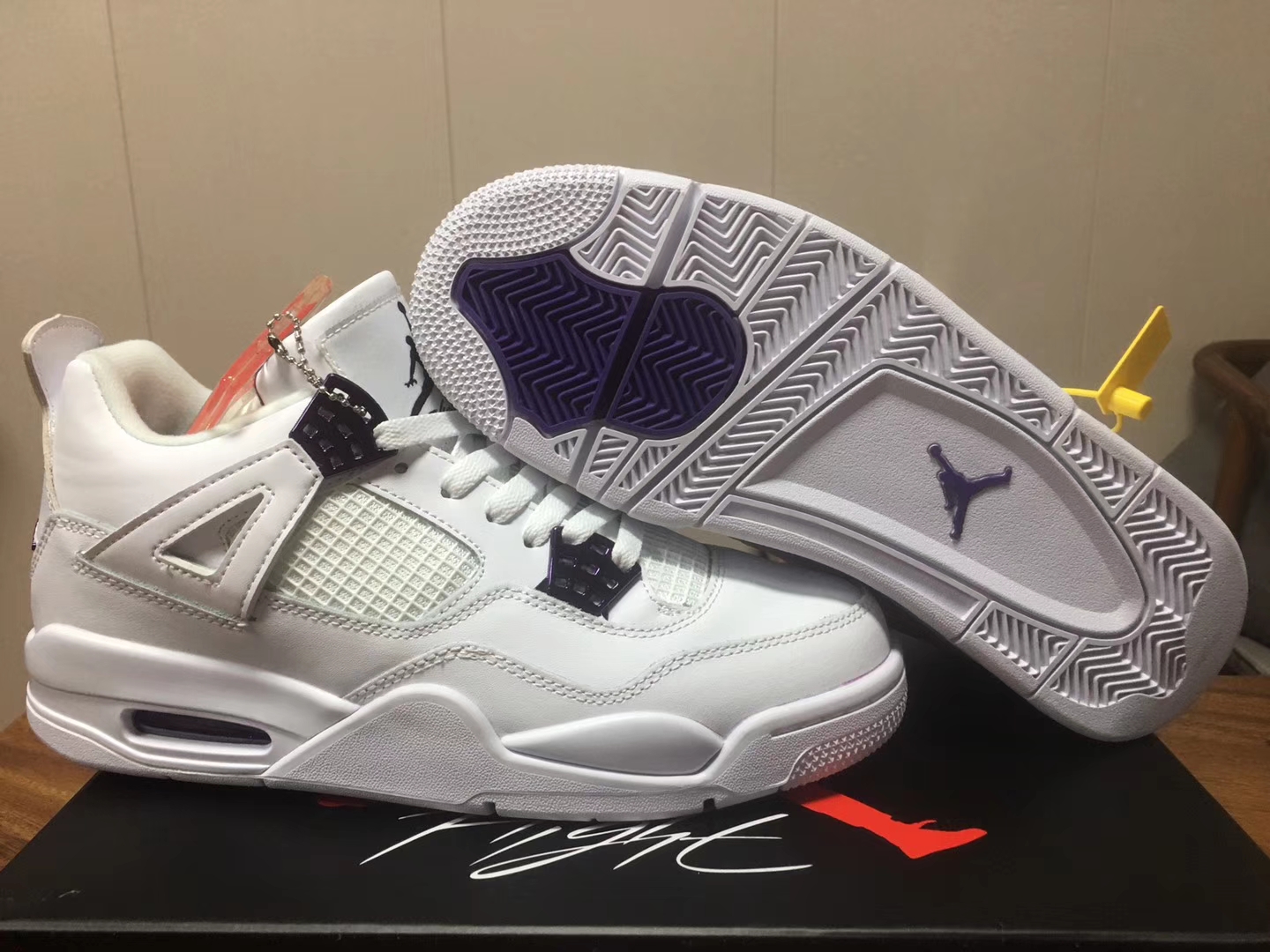 Air Jordan 4 Retro White Purple